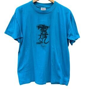 Reiki Japan Vintage 90s blue t-shirt Size Large